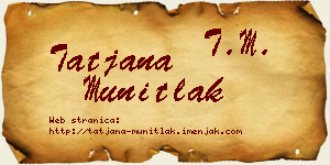 Tatjana Munitlak vizit kartica